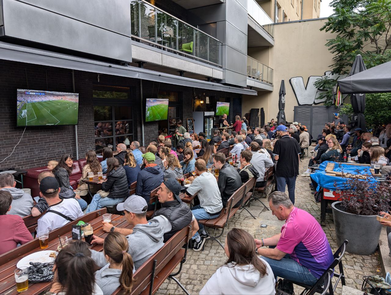 The CASTLE beer garden area with guests